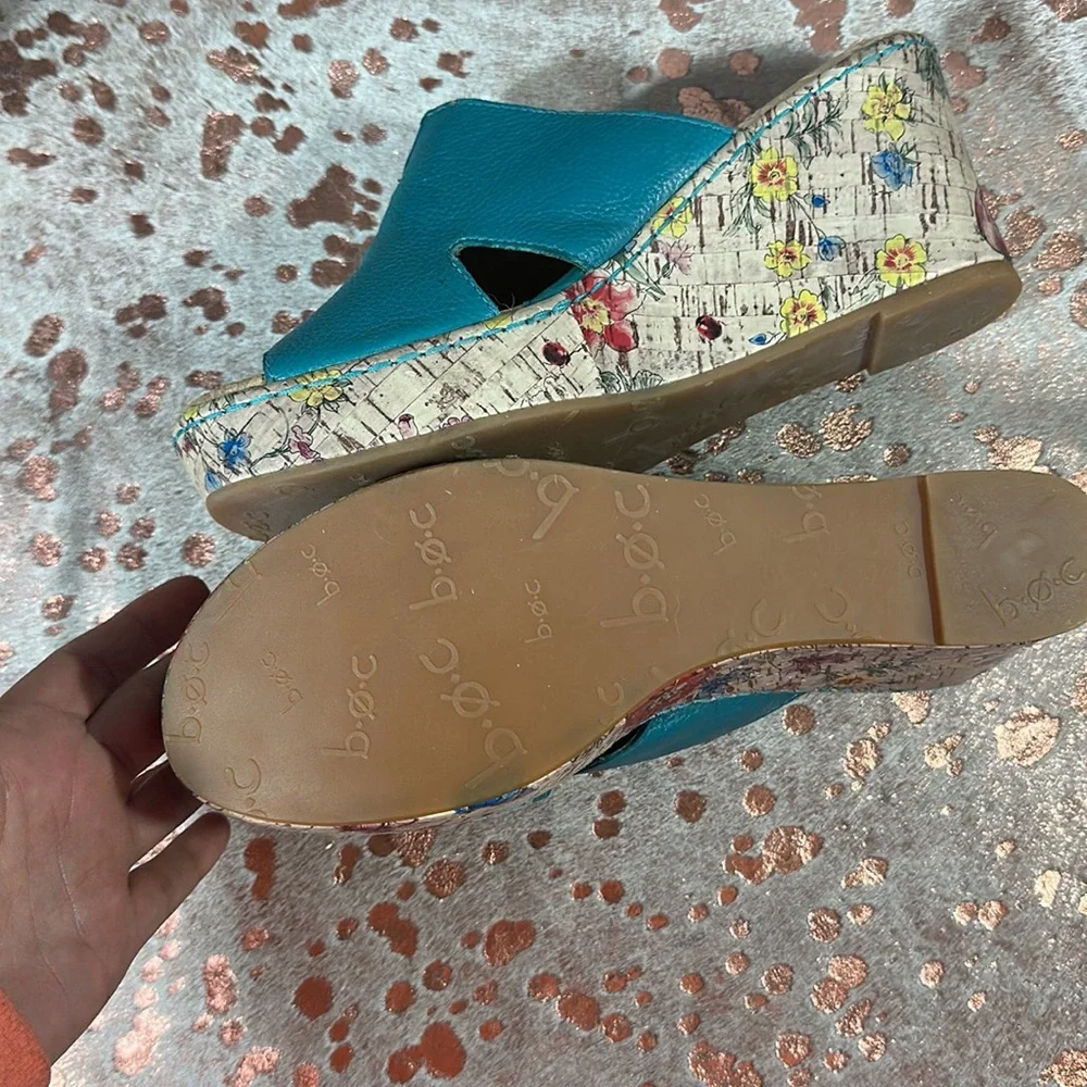 b.o.c. Women's Blue Wedge Sandals - Picture 6 of 6